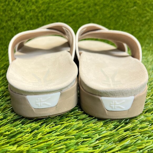 Kuru Breeze Womens Size 8 Cream Beach Walking Outdoor Leather Slide Sandals - Picture 6 of 10